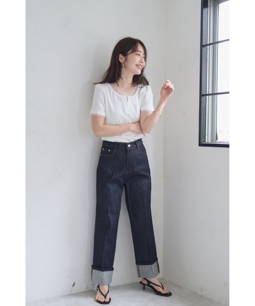 FMiBL(ファミル)の「キーネックトップス(Tシャツ/カットソー・レディース・ブラック/ホワイト/グレー・FREE)」の21枚目の写真