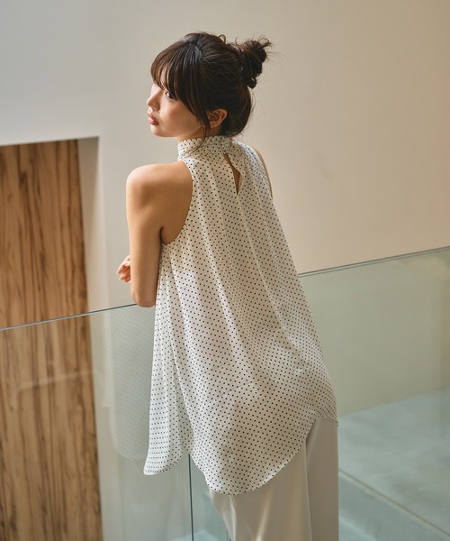 KINO THE KEI(キノザケイ)の「アメスリ 2WAY ドット タイ ブラウス KINO THE KEI(シャツ/ブラウス・レディース・ブラック/ホワイト・フリー)」の13枚目の写真