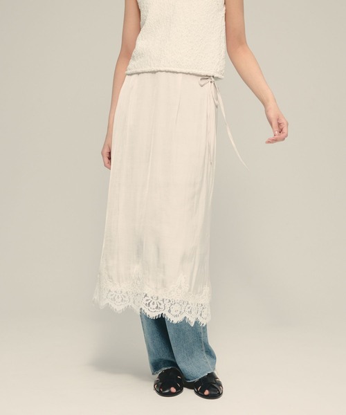eL(エル)の「【eL】Lace Midi Skirt/878283(スカート・レディース・ブラック/オフホワイト・FREE)」の6枚目の写真