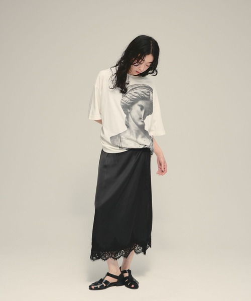 eL(エル)の「【eL】Lace Midi Skirt/878283(スカート・レディース・ブラック/オフホワイト・FREE)」の9枚目の写真