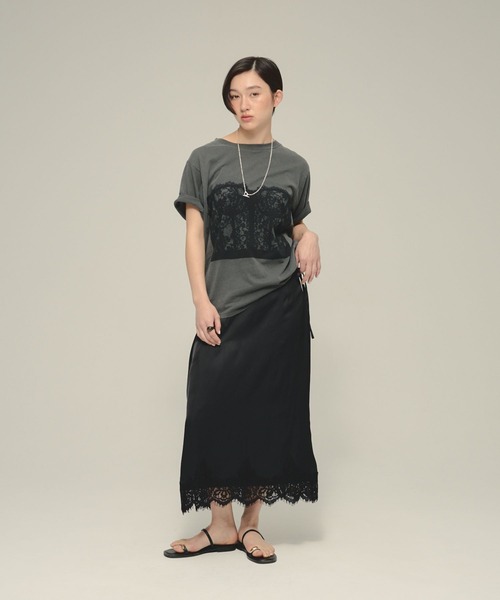 eL(エル)の「【eL】Lace Midi Skirt/878283(スカート・レディース・ブラック/オフホワイト・FREE)」の10枚目の写真