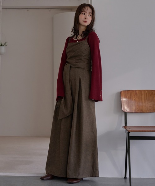 mideal(マイディール)の「drape design combinaison / ドレープデザインコンビネゾン(サロペット/オーバーオール・レディース・チャコールグレー/ブラウン/グレイッシュベージュ・FREE)」の20枚目の写真
