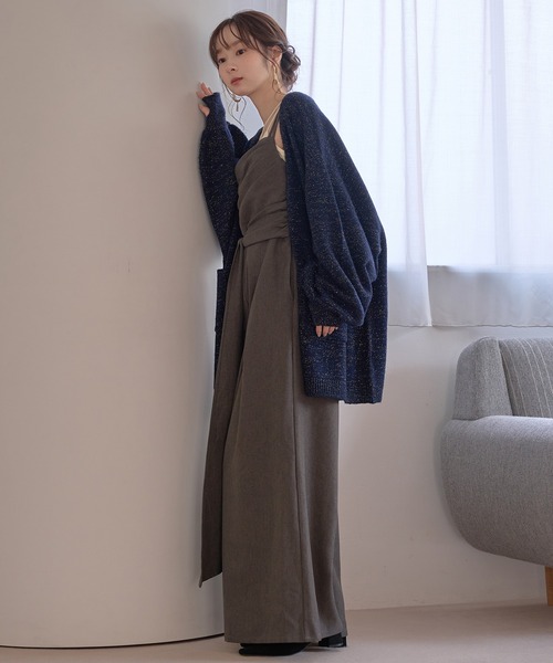 mideal(マイディール)の「drape design combinaison / ドレープデザインコンビネゾン(サロペット/オーバーオール・レディース・チャコールグレー/ブラウン/グレイッシュベージュ・FREE)」の7枚目の写真