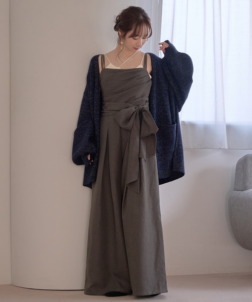mideal(マイディール)の「drape design combinaison / ドレープデザインコンビネゾン(サロペット/オーバーオール・レディース・チャコールグレー/ブラウン/グレイッシュベージュ・FREE)」の8枚目の写真
