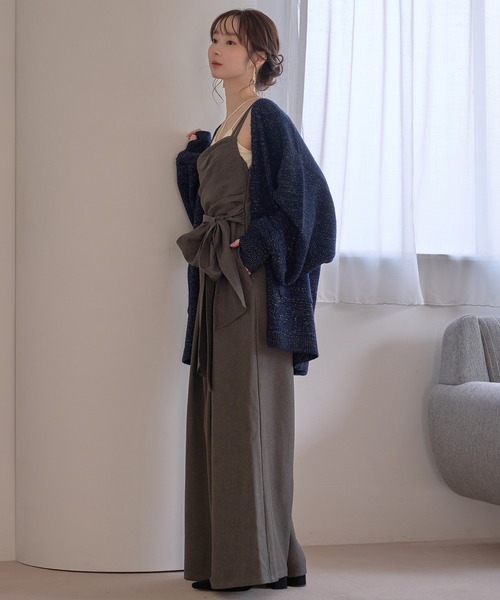 mideal(マイディール)の「drape design combinaison / ドレープデザインコンビネゾン(サロペット/オーバーオール・レディース・チャコールグレー/ブラウン/グレイッシュベージュ・FREE)」の9枚目の写真