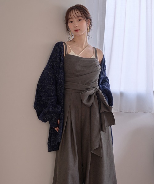 mideal(マイディール)の「drape design combinaison / ドレープデザインコンビネゾン(サロペット/オーバーオール・レディース・チャコールグレー/ブラウン/グレイッシュベージュ・FREE)」の10枚目の写真