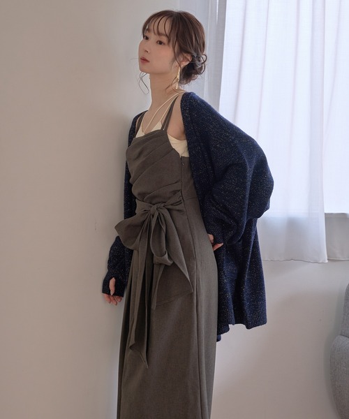 mideal(マイディール)の「drape design combinaison / ドレープデザインコンビネゾン(サロペット/オーバーオール・レディース・チャコールグレー/ブラウン/グレイッシュベージュ・FREE)」の11枚目の写真