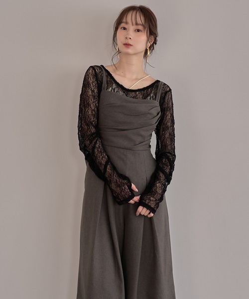mideal(マイディール)の「drape design combinaison / ドレープデザインコンビネゾン(サロペット/オーバーオール・レディース・チャコールグレー/ブラウン/グレイッシュベージュ・FREE)」の14枚目の写真