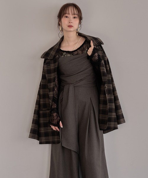 mideal(マイディール)の「drape design combinaison / ドレープデザインコンビネゾン(サロペット/オーバーオール・レディース・チャコールグレー/ブラウン/グレイッシュベージュ・FREE)」の17枚目の写真