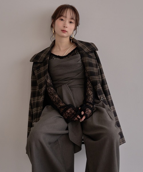 mideal(マイディール)の「drape design combinaison / ドレープデザインコンビネゾン(サロペット/オーバーオール・レディース・チャコールグレー/ブラウン/グレイッシュベージュ・FREE)」の19枚目の写真