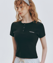 THE DREAMER（ザ・ドリーマー）の「ヒーリングコットンヘンリーネックショートスリーブTシャツブラック（Tシャツ/カットソー）」