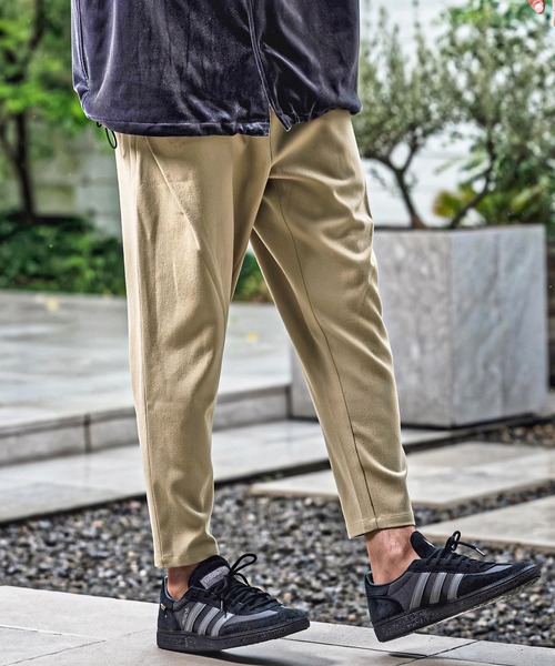 mp15177-Brushed Slacks Fabric Tapered Pants スラックステーパード