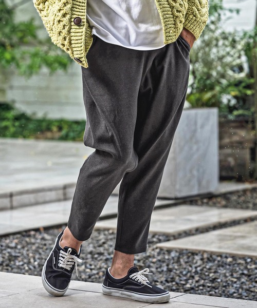 mp15177-Brushed Slacks Fabric Tapered Pants スラックステーパード
