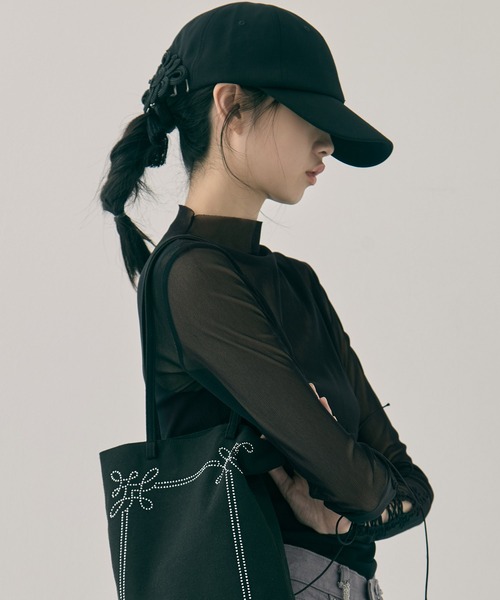 tanakadaisuke(タナカダイスケ)の「【tanakadaisuke/タナカダイスケ】《STUDIOUS別注》China ribbon cap/チャイナリボンキャップ(キャップ・レディース・ブラック・FREE)」の5枚目の写真