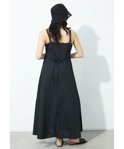 Fashion Letter(ファッションレター)の「T/Cブロード×レース ランジェリー キャミワンピース(ワンピース・レディース・ホワイト/ブラック・M)」の10枚目の写真