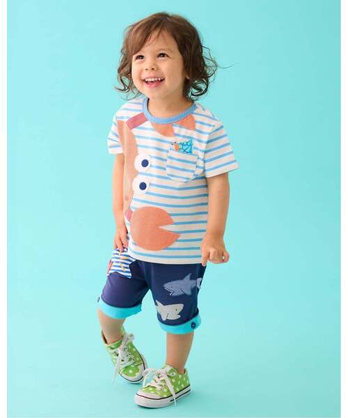 baby cheer(ベイビーチアー)の「サメハーフパンツ(その他パンツ・キッズ・ターコイズブルー/ネイビー・120cm/110cm/80cm/100cm/90cm)」の15枚目の写真