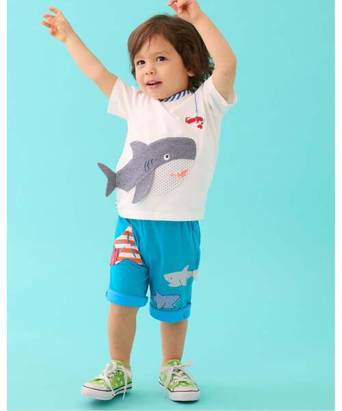 baby cheer(ベイビーチアー)の「サメハーフパンツ(その他パンツ・キッズ・ターコイズブルー/ネイビー・120cm/110cm/80cm/100cm/90cm)」の16枚目の写真