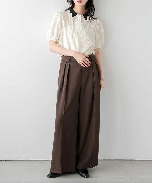 AMELY(エミリー)の「クラシカルサマーニットトップス(ニット/セーター・レディース・ブラック/アイボリー・フリー)」の15枚目の写真
