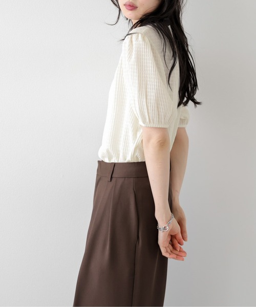 AMELY(エミリー)の「クラシカルサマーニットトップス(ニット/セーター・レディース・ブラック/アイボリー・フリー)」の9枚目の写真