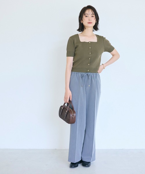 coca(coca)(コカ)の「金ボタンスクエアネックトップス(Tシャツ/カットソー・レディース・ブラック/カーキ・L/S/M)」の12枚目の写真
