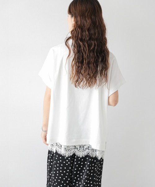 La-gemme(ラジェム)の「レースキャミ×Tシャツ レイヤードセット(アンサンブル・レディース・ホワイト/ブラック・フリー)」の16枚目の写真