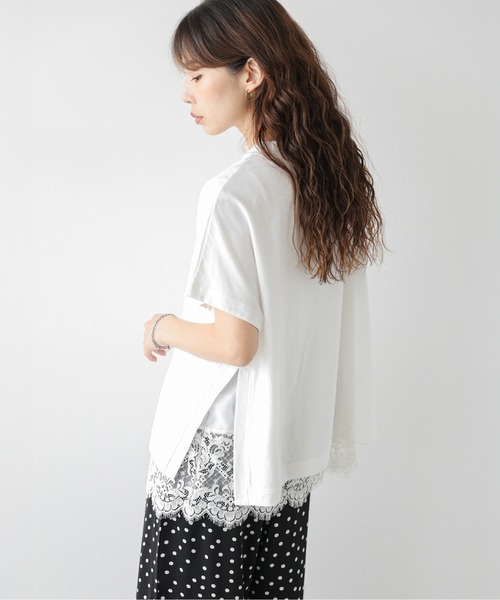 La-gemme(ラジェム)の「レースキャミ×Tシャツ レイヤードセット(アンサンブル・レディース・ホワイト/ブラック・フリー)」の17枚目の写真