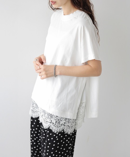 La-gemme(ラジェム)の「レースキャミ×Tシャツ レイヤードセット(アンサンブル・レディース・ホワイト/ブラック・フリー)」の19枚目の写真