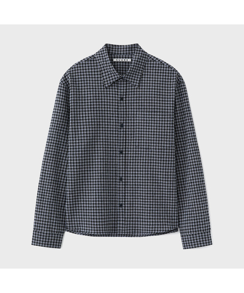 SUARE（スアレ）の「グリッドチェッククロップシャツ - 2カラー（シャツ/ブラウス・メンズ・レッド/ブルー・MEDIUM/LARGE/X-LARGE）」の2枚目の写真