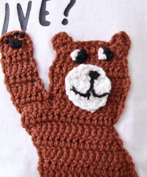 coen（コーエン）の「【coen kids】かぎ針編みコーエンベアTシャツ(100～150cm)（Tシャツ/カットソー・キッズ・ホワイト/グレー・110/100/130/120/150/140）」の6枚目の写真