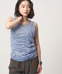 CITEN | <CITEN>カットギャザーノースリセット(タンクトップ)