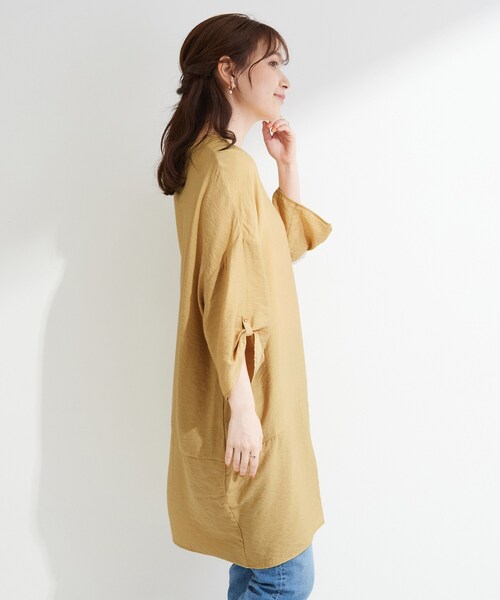 SHOO・LA・RUE(シューラルー)の「【ひんやり/S-LL/洗濯機可】体型カバーにも スラブコクーンチュニック(ワンピース・レディース・ブラウン系その他/ブルー/イエロー系その他/ブラック・04/01/02/03)」の22枚目の写真