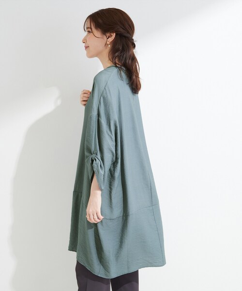 SHOO・LA・RUE(シューラルー)の「【ひんやり/S-LL/洗濯機可】体型カバーにも スラブコクーンチュニック(ワンピース・レディース・ブラウン系その他/ブルー/イエロー系その他/ブラック・04/01/02/03)」の16枚目の写真