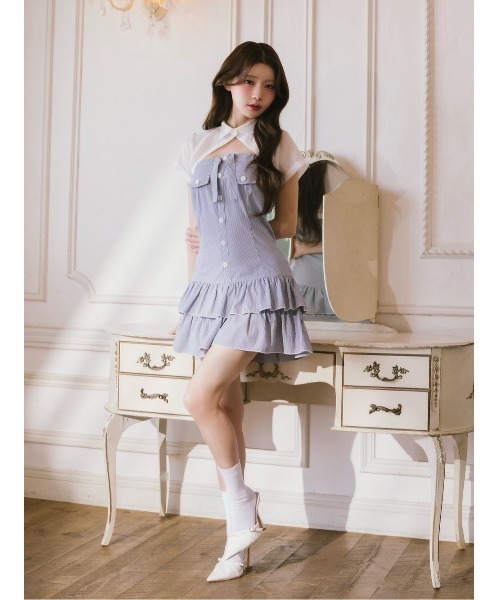 AmeliaMoi（アメリアモワ）の「L’Eclatアンサンブルシャツミニワンピース（ワンピース・レディース・ネイビー/レッド・FREE）」の20枚目の写真
