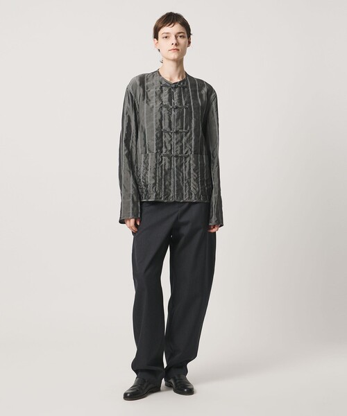 LOEFF(ロエフ)の「<LOEFF>ストライプ チャイナ ジャケット(その他アウター・レディース・グレー系・1/0)」の2枚目の写真