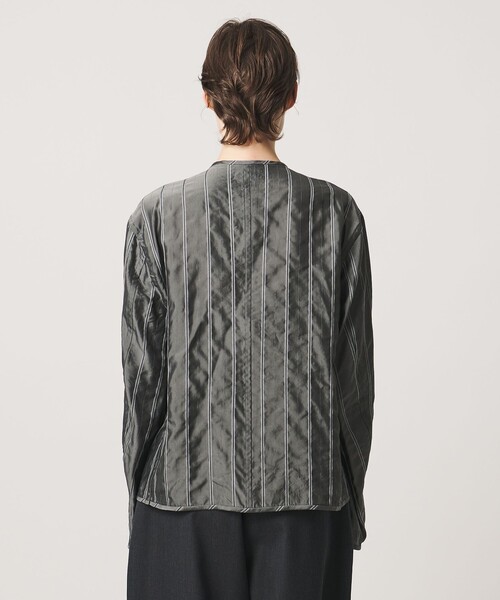 LOEFF(ロエフ)の「<LOEFF>ストライプ チャイナ ジャケット(その他アウター・レディース・グレー系・1/0)」の6枚目の写真
