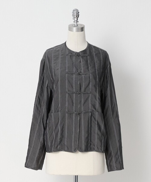 LOEFF(ロエフ)の「<LOEFF>ストライプ チャイナ ジャケット(その他アウター・レディース・グレー系・1/0)」の7枚目の写真