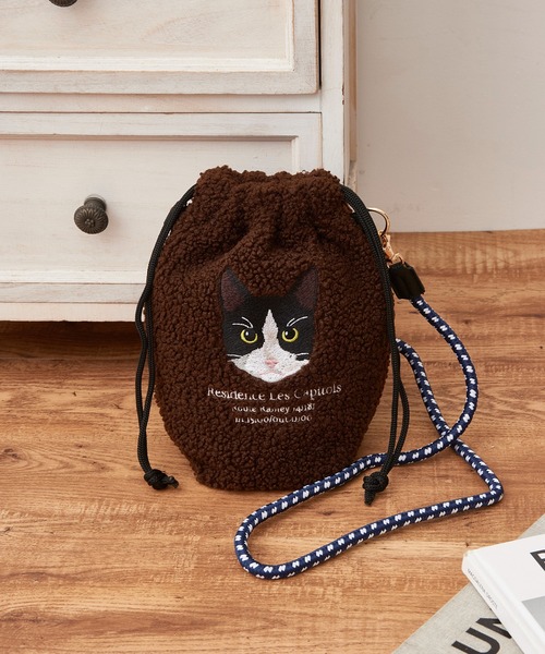 SETUP7（セットアップセブン）の「【SETUP7】アニマルe.e.p.ボア刺繍コードショルダー SNBD（ショルダーバッグ・レディース・ベージュ/ブラウン/グレー/ネイビー/アイボリー/カーキ・FREE）」の3枚目の写真