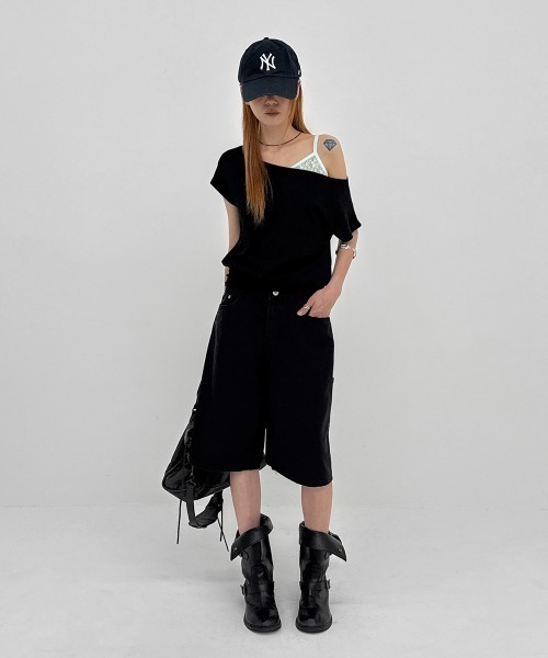 BLACKUP（ブラックアップ）の「[MADE] テポドルマンボートネック半袖Tシャツ（Tシャツ/カットソー・レディース・ライトブルー/グレー/ブラック・FREE）」の8枚目の写真