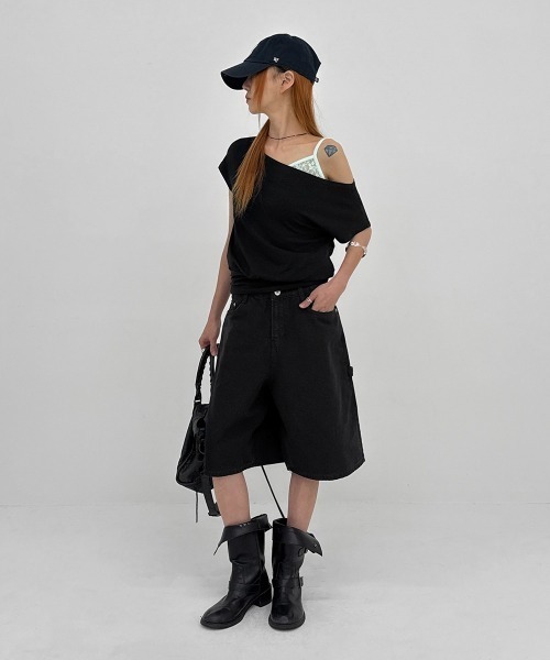 BLACKUP（ブラックアップ）の「[MADE] テポドルマンボートネック半袖Tシャツ（Tシャツ/カットソー・レディース・ライトブルー/グレー/ブラック・FREE）」の6枚目の写真