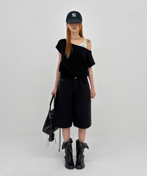 BLACKUP（ブラックアップ）の「[MADE] テポドルマンボートネック半袖Tシャツ（Tシャツ/カットソー・レディース・ライトブルー/グレー/ブラック・FREE）」の9枚目の写真