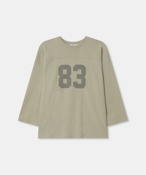 THEENDQUESTION(ジエンドクエスチョン)の「Number print t-shirt / BEIGE(Tシャツ/カットソー・レディース・その他・FREE)」の1枚目の写真