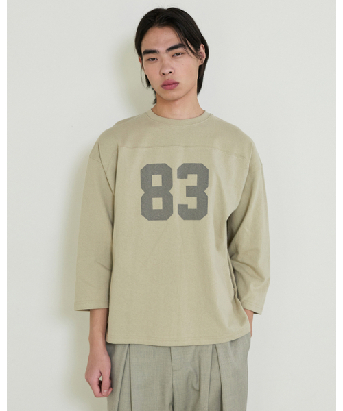 THEENDQUESTION(ジエンドクエスチョン)の「Number print t-shirt / BEIGE(Tシャツ/カットソー・レディース・その他・FREE)」の2枚目の写真