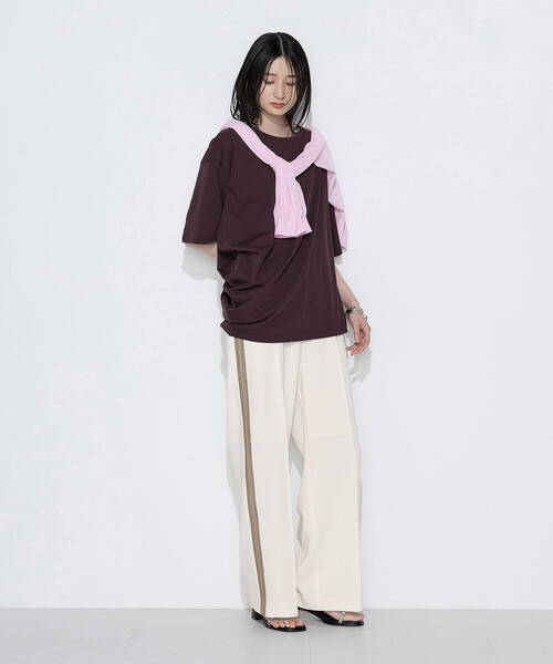 COMME CA(コムサ)の「ストレッチダブルクロス トラックパンツ(その他パンツ・レディース・ネイビー/オフホワイト・11号/9号)」の7枚目の写真
