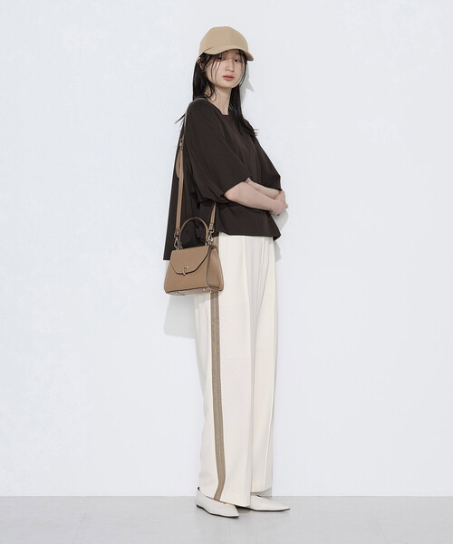 COMME CA(コムサ)の「ストレッチダブルクロス トラックパンツ(その他パンツ・レディース・ネイビー/オフホワイト・11号/9号)」の8枚目の写真