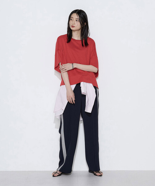 COMME CA(コムサ)の「ストレッチダブルクロス トラックパンツ(その他パンツ・レディース・ネイビー/オフホワイト・11号/9号)」の18枚目の写真