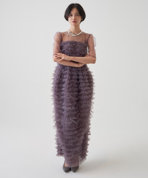 My shawty(マイシャウティー)の「fluffy tule dress(ドレス・レディース・ブラック/ミント/パープル・FREE)」の1枚目の写真