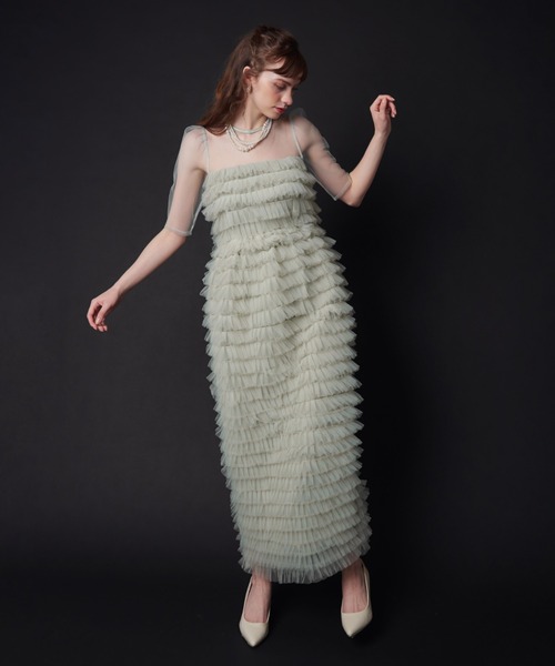 My shawty(マイシャウティー)の「fluffy tule dress(ドレス・レディース・ブラック/ミント/パープル・FREE)」の3枚目の写真
