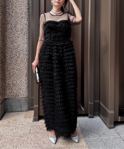 My shawty(マイシャウティー)の「fluffy tule dress(ドレス・レディース・ブラック/ミント/パープル・FREE)」の2枚目の写真