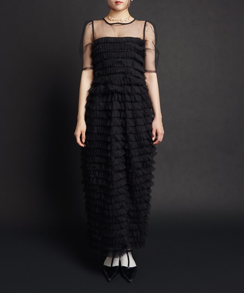 My shawty(マイシャウティー)の「fluffy tule dress(ドレス・レディース・ブラック/ミント/パープル・FREE)」の19枚目の写真