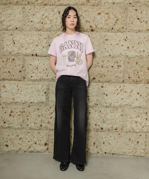 GANNI（ガニー）の「GANNI　EXCLUSIVE RELAXED T-SHIRTS（Tシャツ/カットソー・レディース・ピンク・SMALL/X-SMALL）」の7枚目の写真
